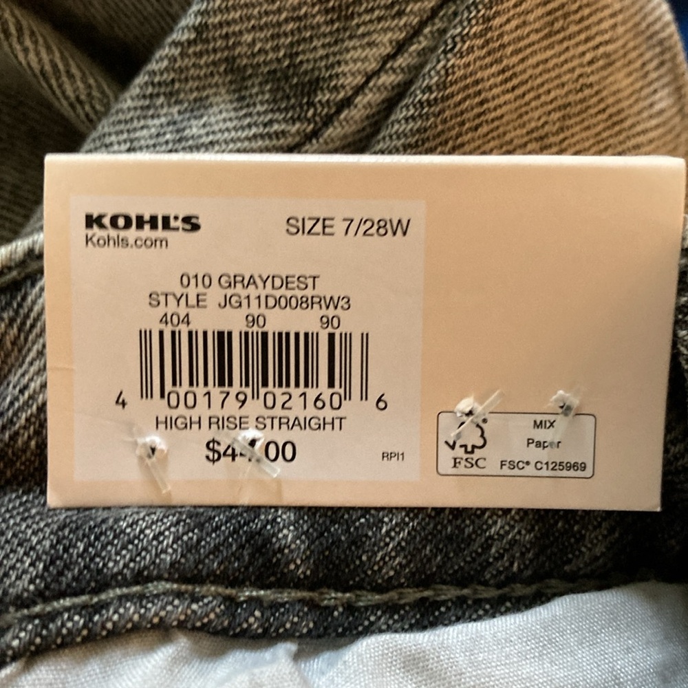 Women’s Black Acid Wash Size 28 Distressed Straight Jeans - Picture 3 of 3